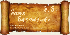 Hana Batanjski vizit kartica